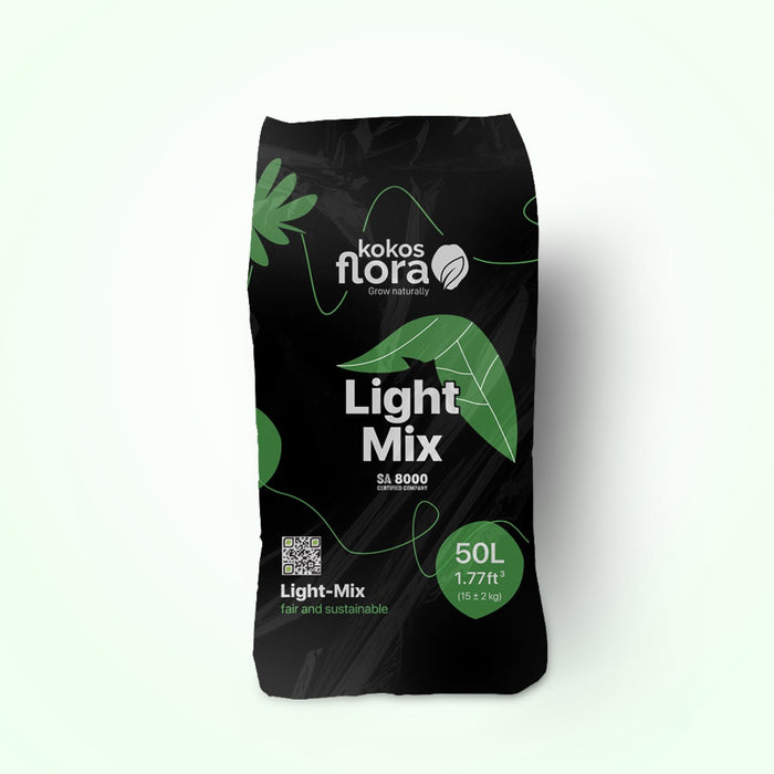 KOKOSFLORA Light-Mix Potting Soil 50L Bag - Pflanzenerde Hanferde Kultursubstrat Topfsubstrat mit Perlite